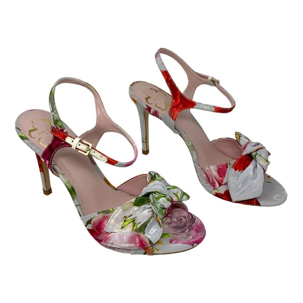 Ted Baker Neelia Floral Ankle Strap Sandal Size 8.5 NWT $225 MSRP